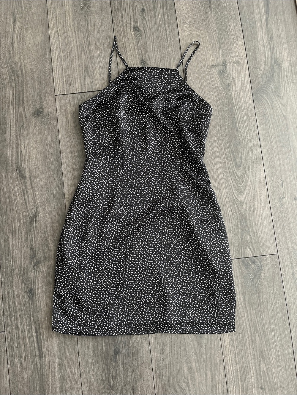 Abercrombie & Fitch Mini Dress with White and Blue Dot Print